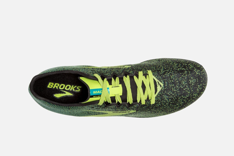 Brooks Running Shoes - Mach 19 Spikeless Spikes Mens - Black/Green - PQU-709158